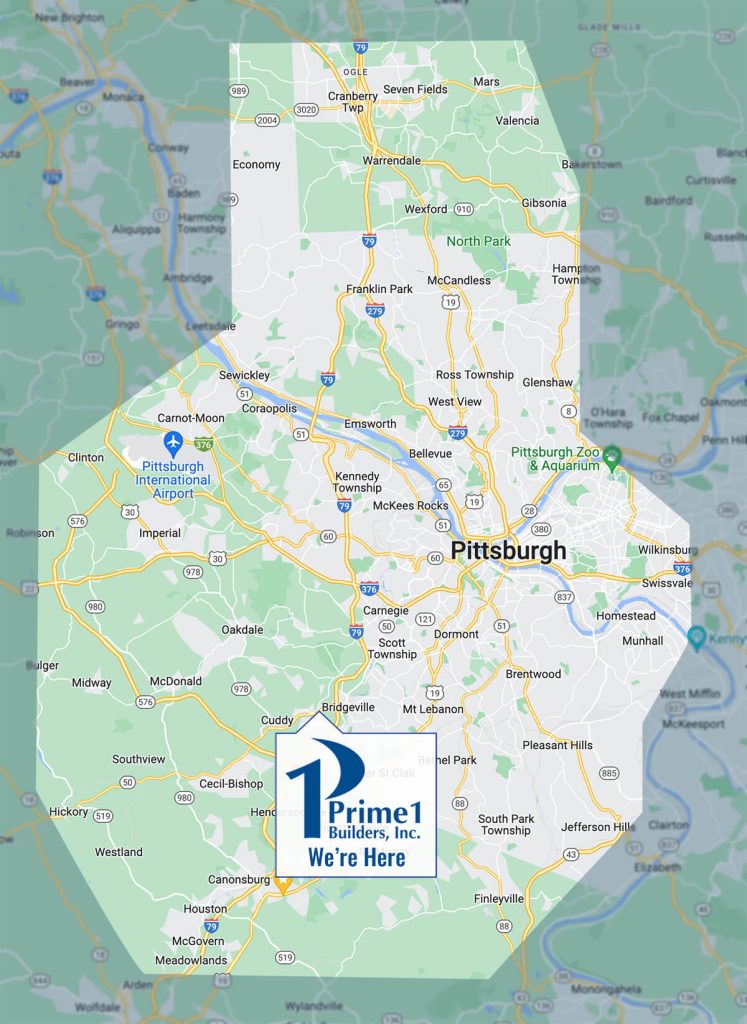 Prime1 Builders Service Area Map
