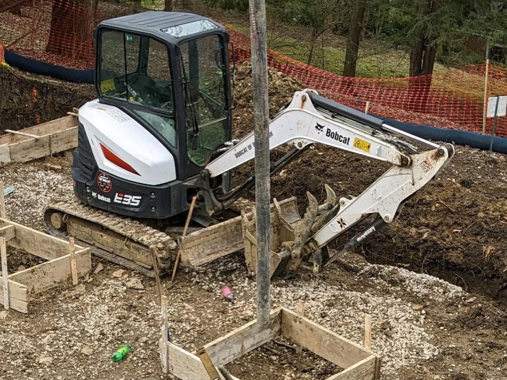 excavation of a home addition in mt Lebanon