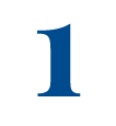 A large, bold blue number 1 centered on a light gray background.