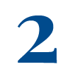 Blue number 2 in a serif font centered on a light gray background.